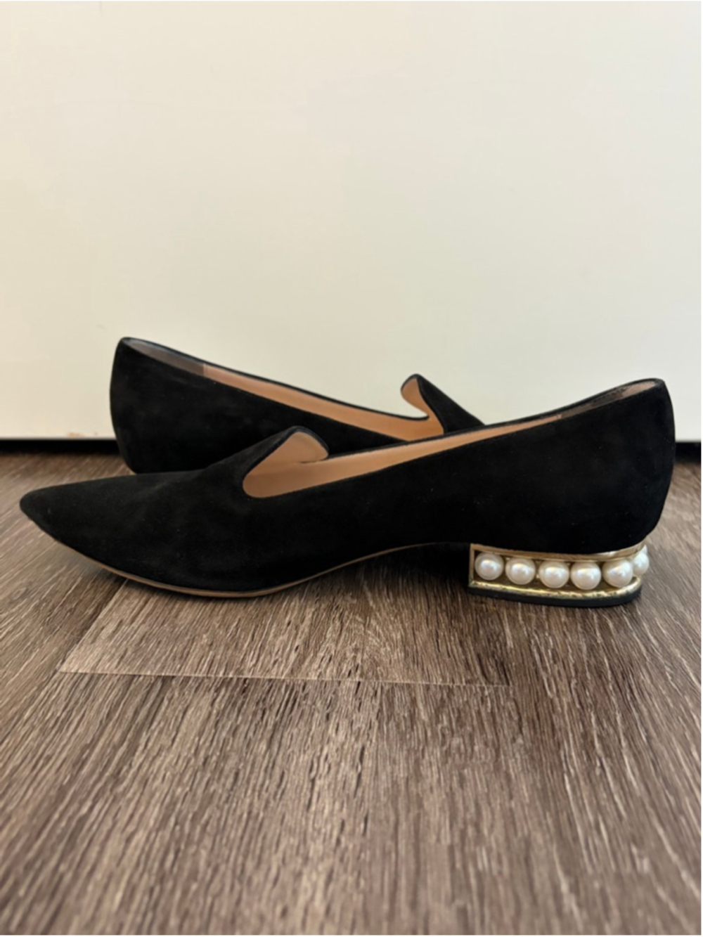 Nickolas Kirkwood Black Suede Pearl Casati Loafers Sz 38 - Picture 8 of 16